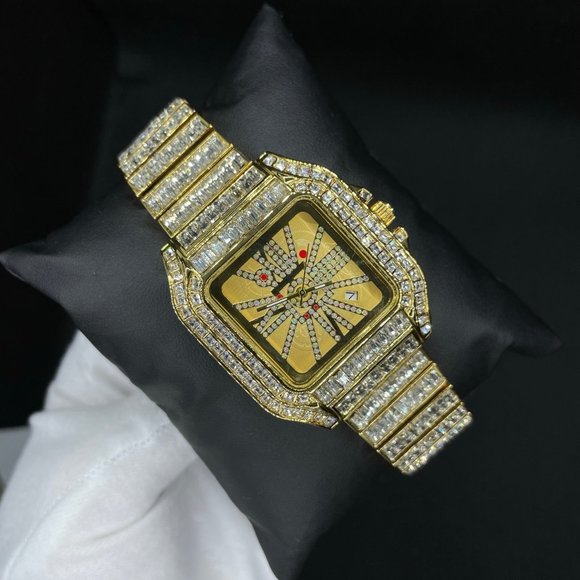 Square Diamond Luxury Design Iced Out Watch - Picture 4 of 7